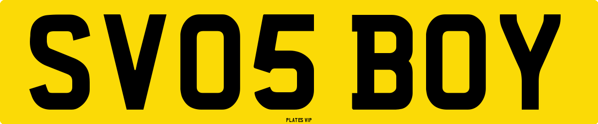 SV05 BOY Number Plate