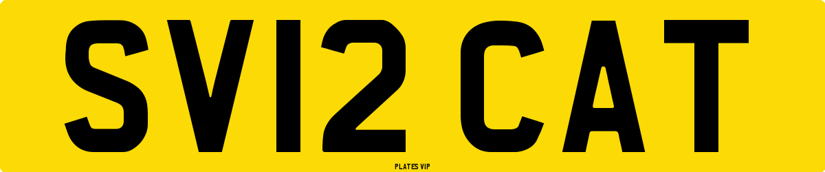 SV12 CAT Number Plate