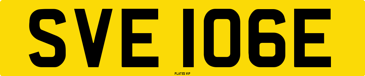 SVE 106E Number Plate