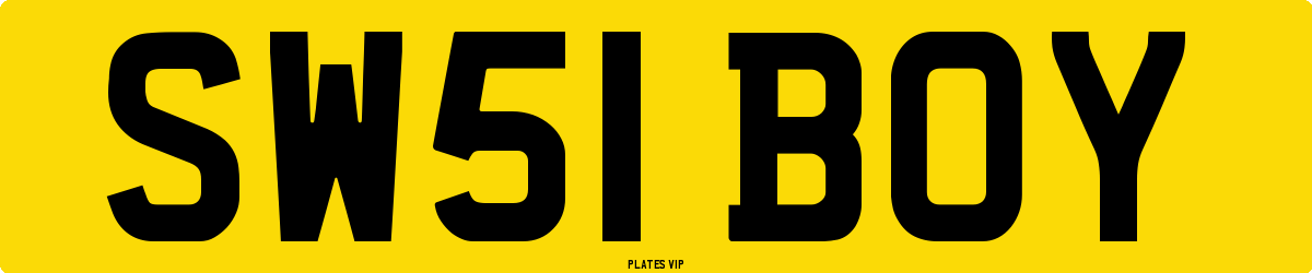 SW51 BOY Number Plate