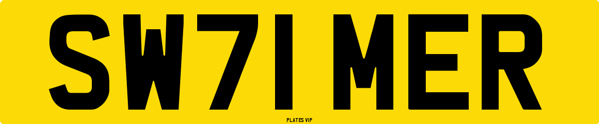 SW71 MER Number Plate