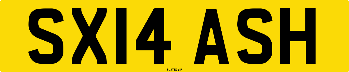 SX14 ASH Number Plate