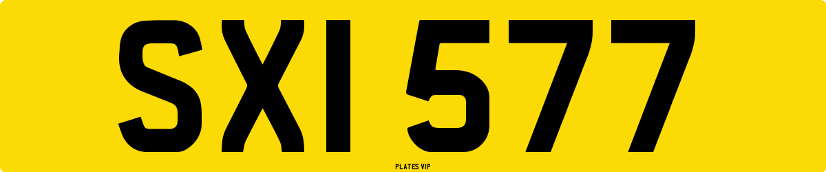 SXI 577 Number Plate