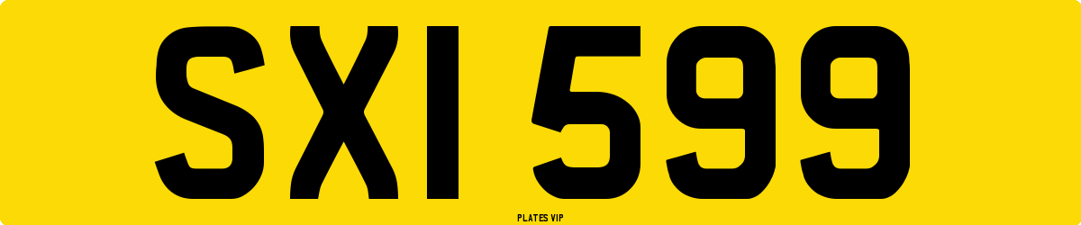 SXI 599 Number Plate