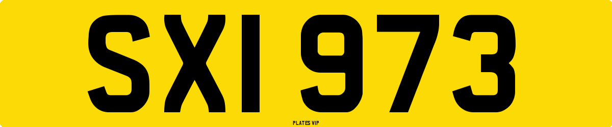 SXI 973 Number Plate