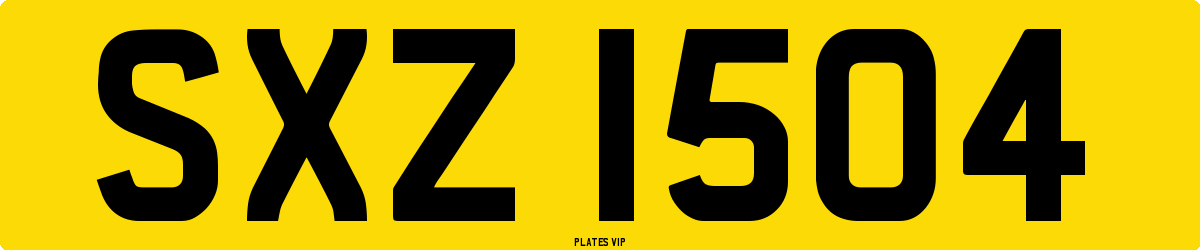 SXZ 1504 Number Plate