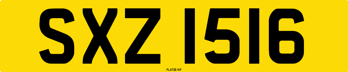 SXZ 1516 Number Plate