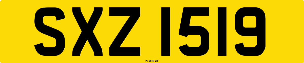 SXZ 1519 Number Plate