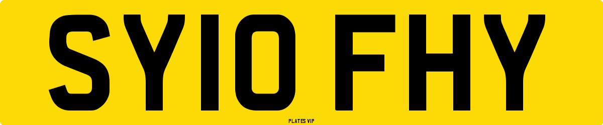 SY10 FHY Number Plate