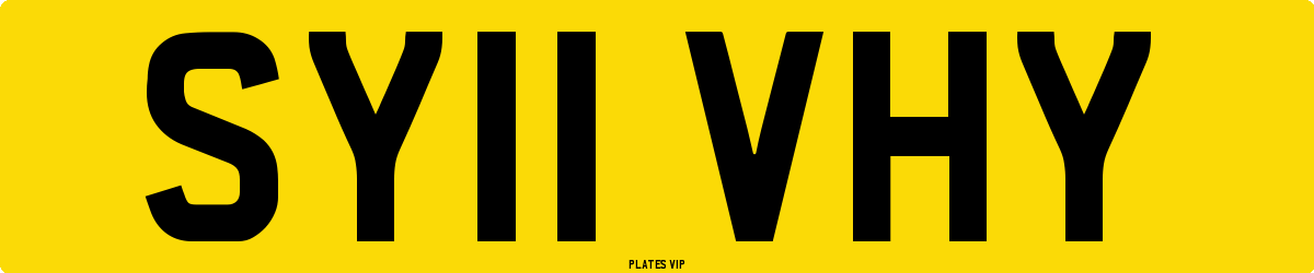 SY11 VHY Number Plate