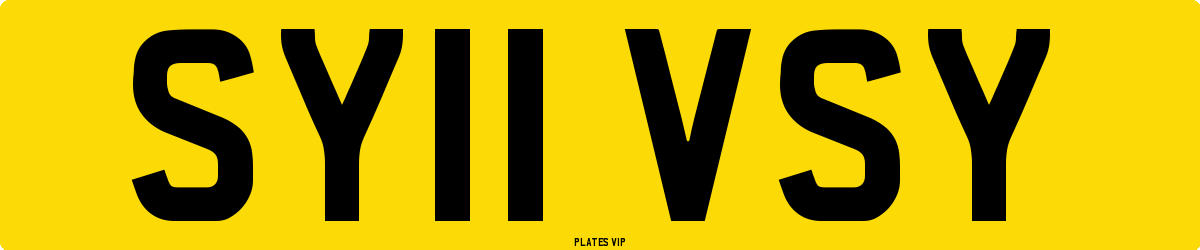 SY11 VSY Number Plate