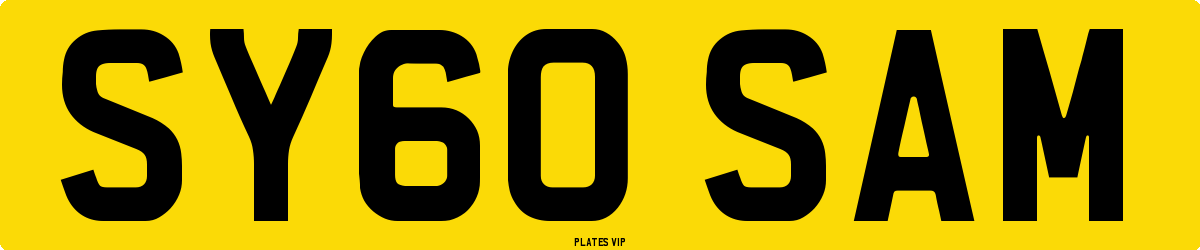 SY60 SAM Number Plate