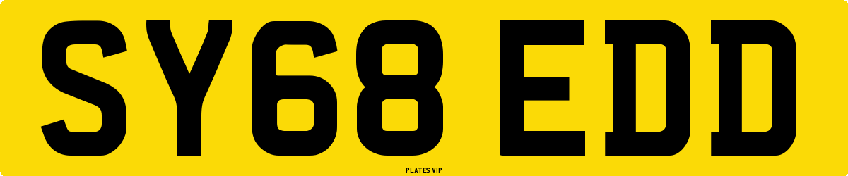 SY68 EDD Number Plate