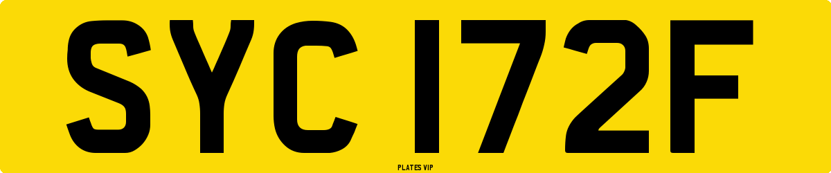 SYC 172F Number Plate