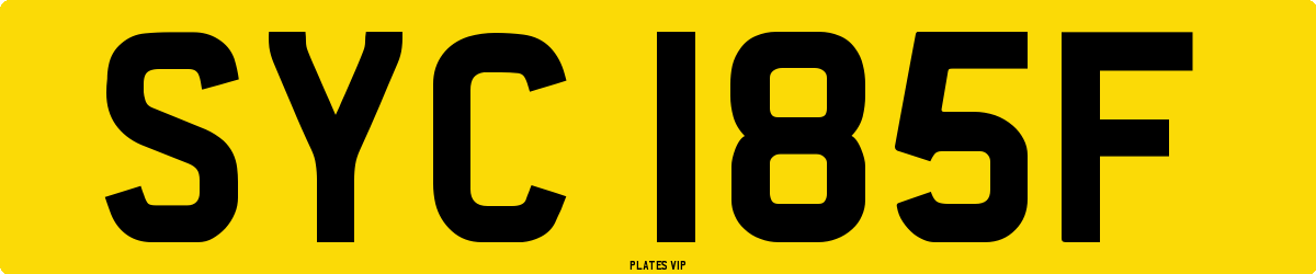 SYC 185F Number Plate