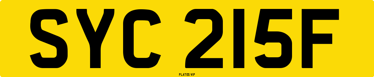 SYC 215F Number Plate