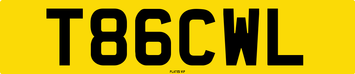 T 86 CWL Number Plate