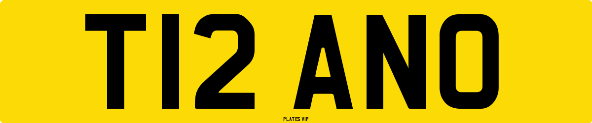 T12 ANO Number Plate