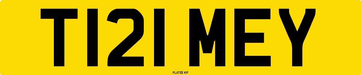 T121 MEY Number Plate