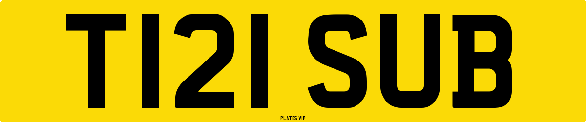 T121 SUB Number Plate