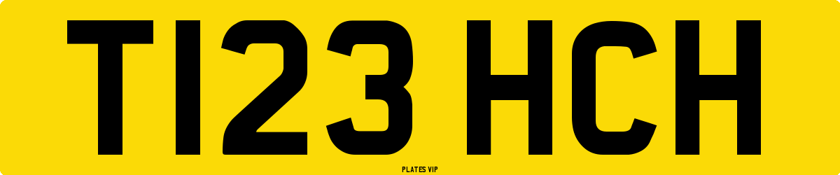 T123 HCH Number Plate