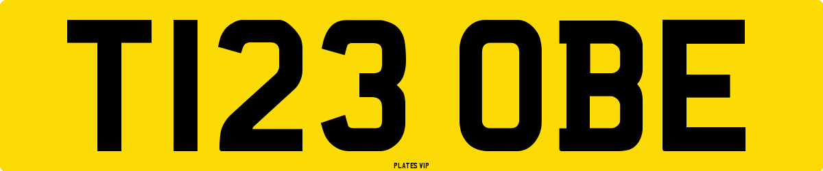 T123 OBE Number Plate
