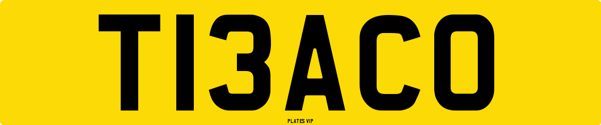 T13ACO Number Plate
