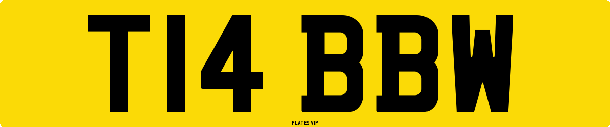 T14 BBW Number Plate
