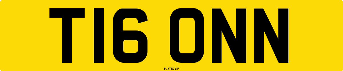 T16 ONN Number Plate