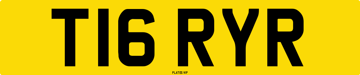 T16 RYR Number Plate