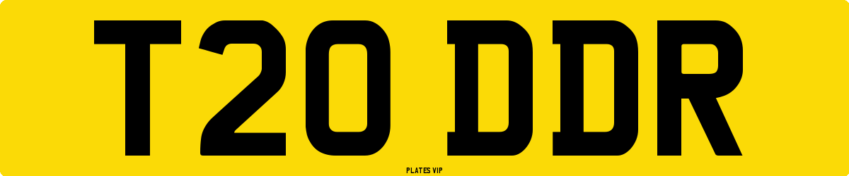 T20 DDR Number Plate