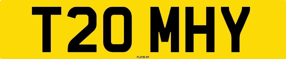 T20 MHY Number Plate