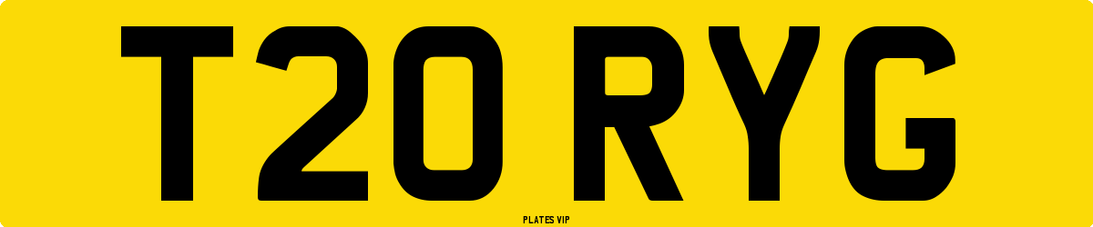 T20 RYG Number Plate