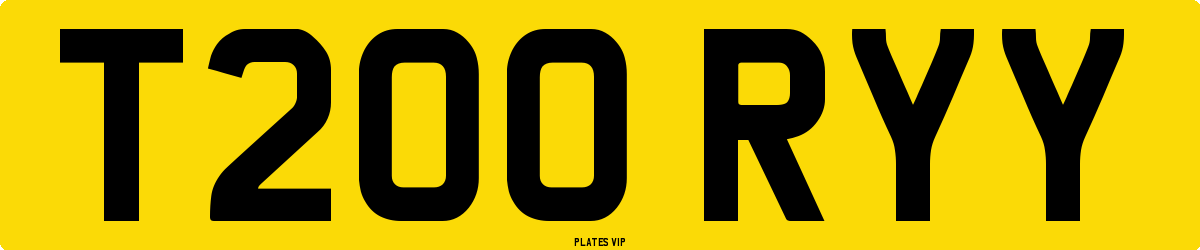 T200 RYY Number Plate