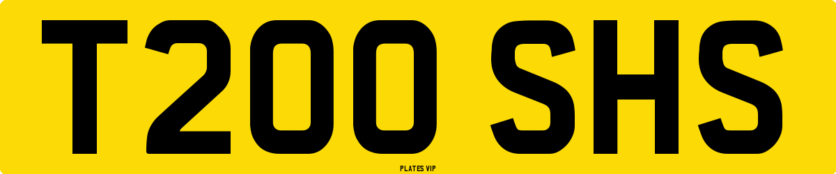T200 SHS Number Plate