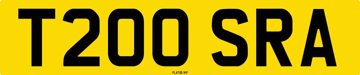 T200 SRA Number Plate