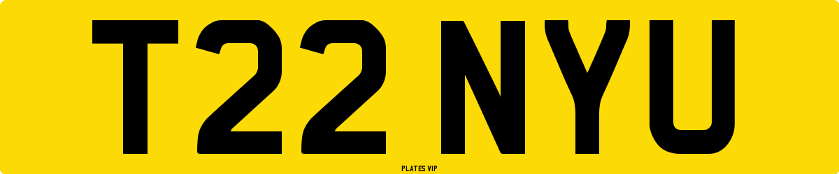 T22 NYU Number Plate