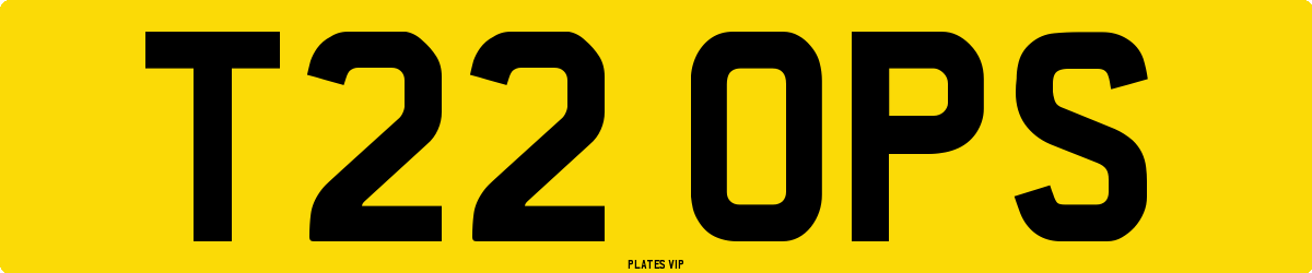 T22 OPS Number Plate