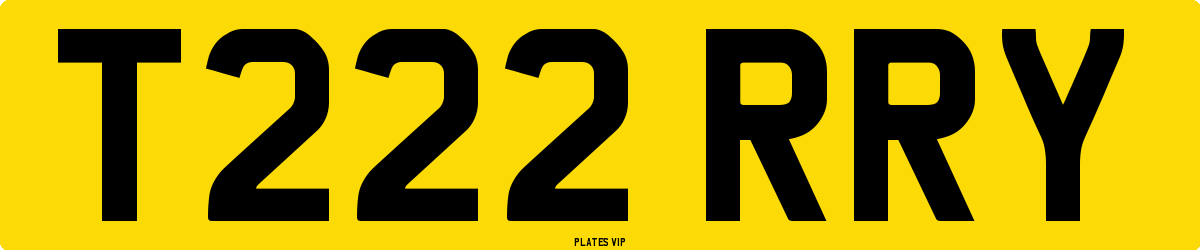T222 RRY Number Plate