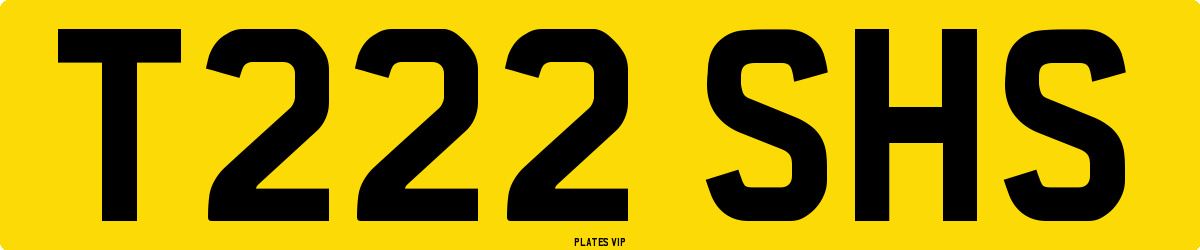 T222 SHS Number Plate