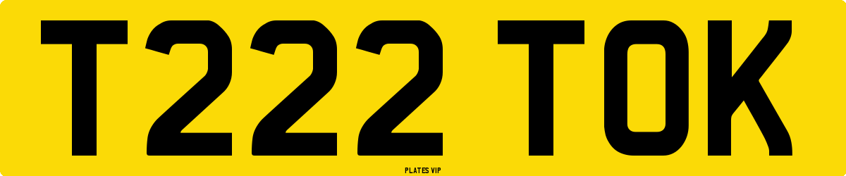 T222 TOK Number Plate