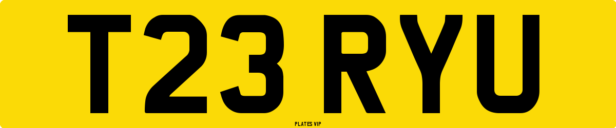 T23 RYU Number Plate