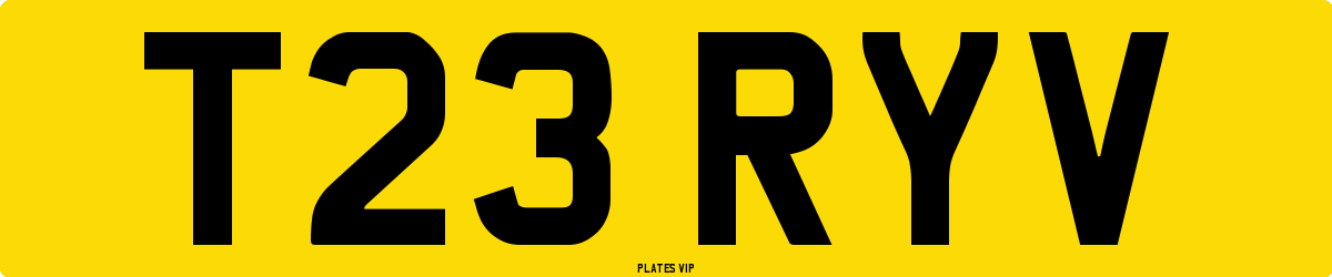 T23 RYV Number Plate