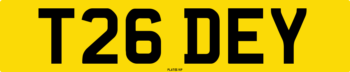 T26 DEY Number Plate