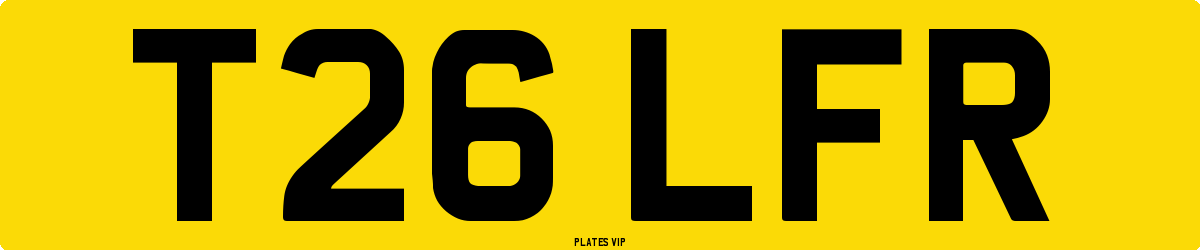 T26 LFR Number Plate