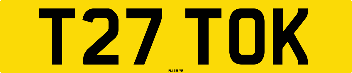 T27 TOK Number Plate