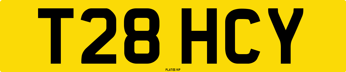 T28 HCY Number Plate