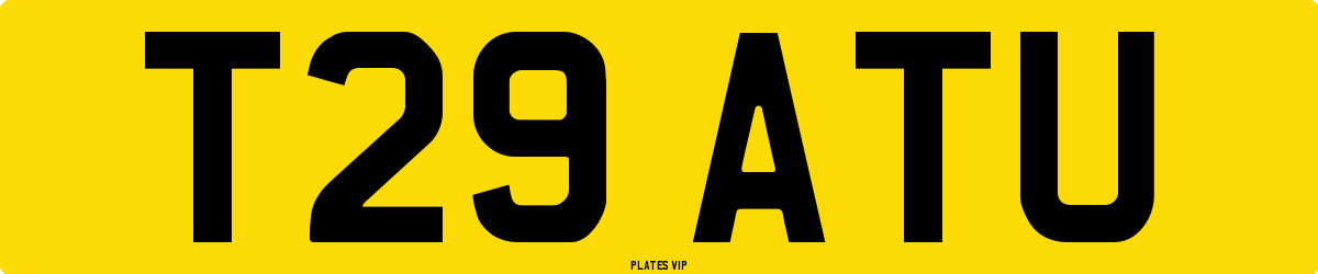 T29 ATU Number Plate