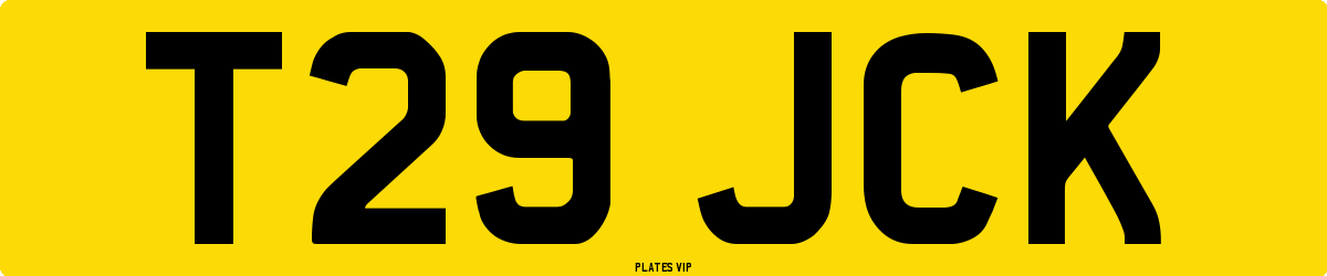 T29 JCK Number Plate