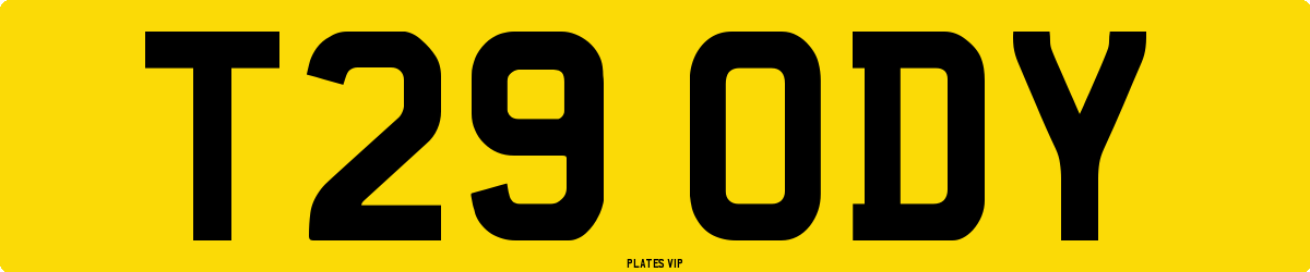 T29 ODY Number Plate